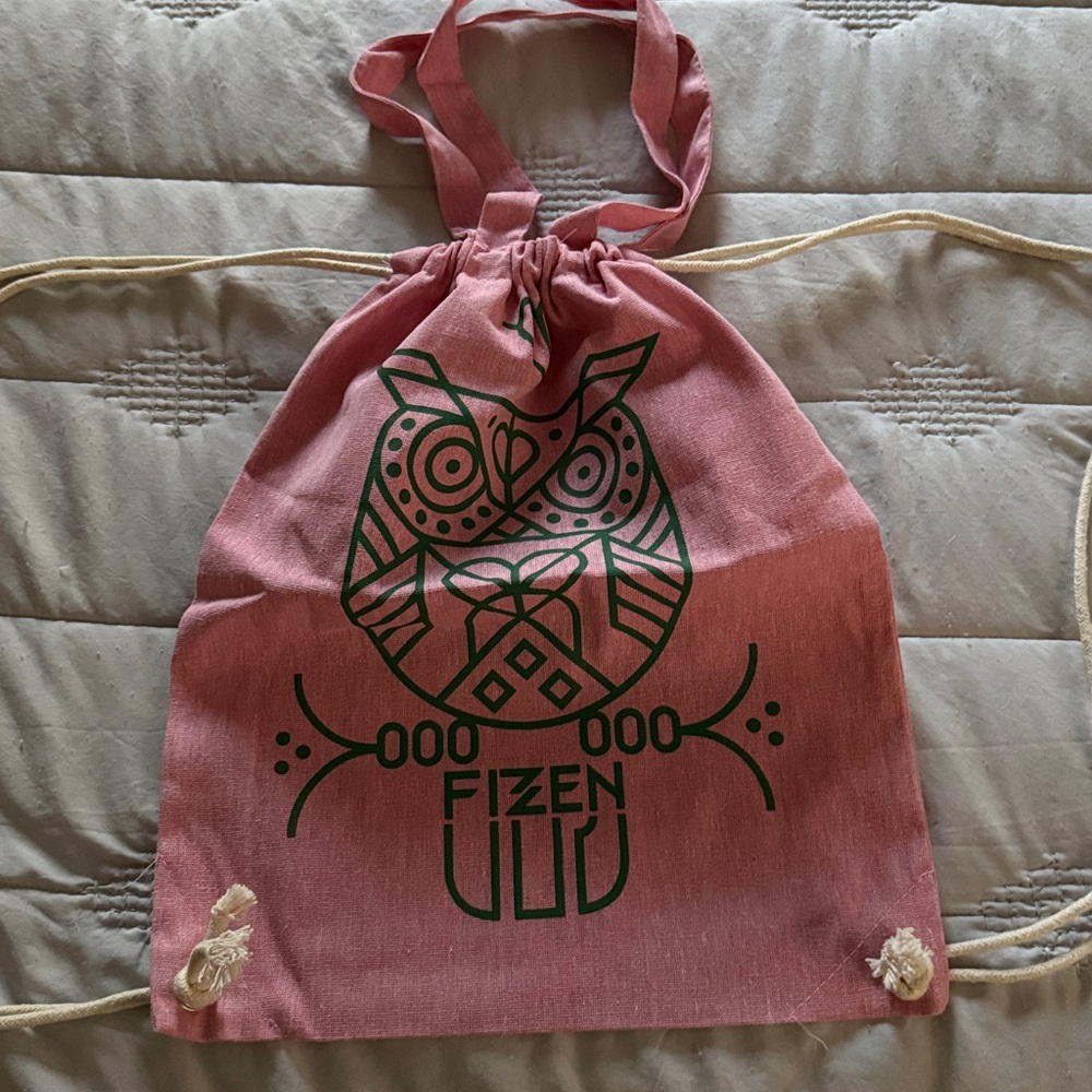 Reusable Owl Print Drawstring Bag - Picture 4 of 9